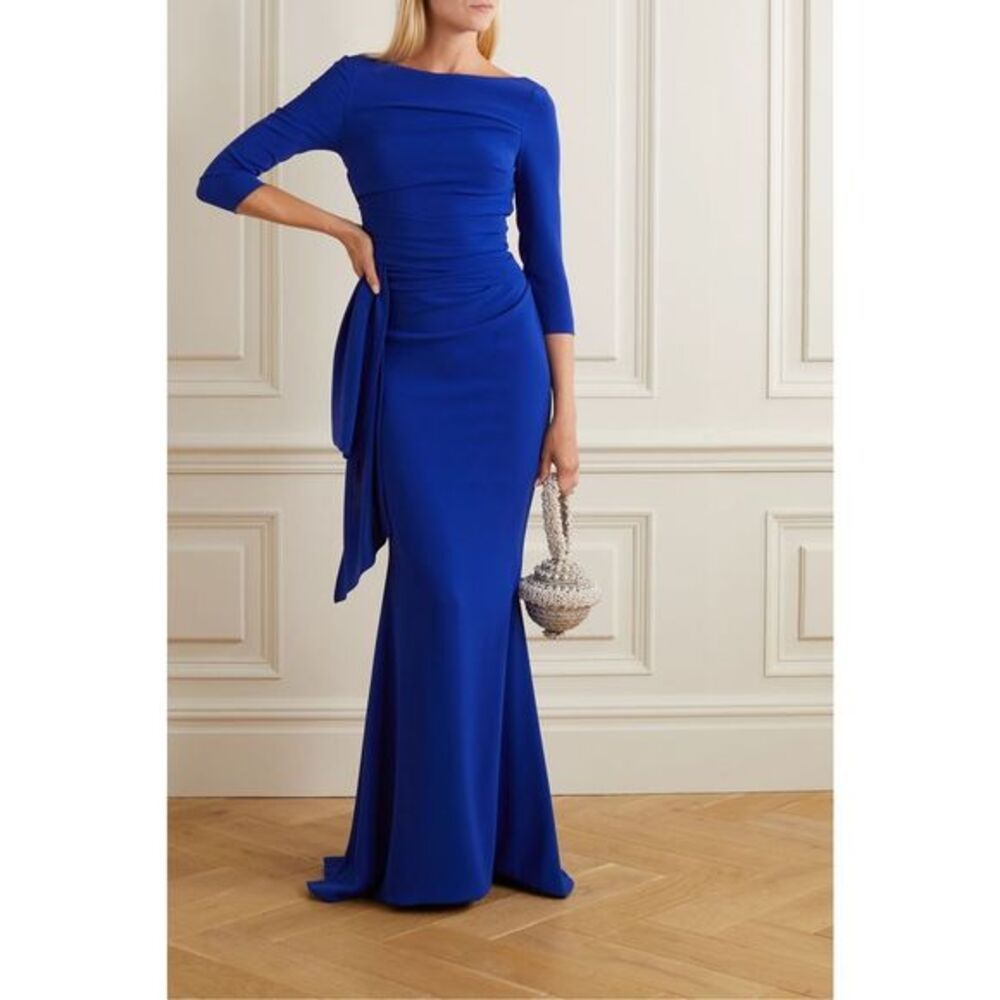 TALBOT RUNHOF Ruched draped crepe gown US 10 $2695